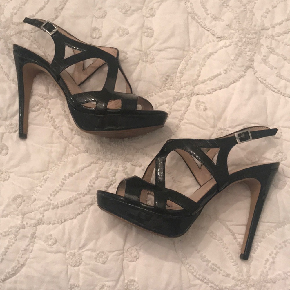 Vince Camuto Black Patten Leather Platform Pumps